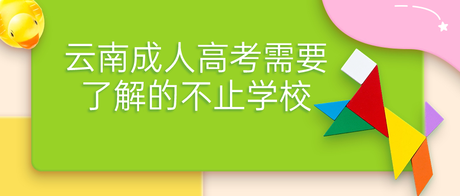 云南成人高考需要了解的不止学校