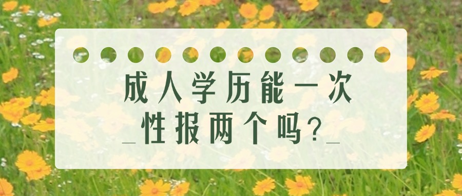 成人学历能一次性报两个吗？