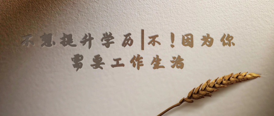不想提升学历|不,你想！因为你需要工作生活